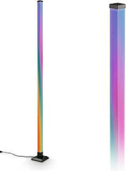 LED Floor Lamp with Remote Control, Dimmable, Music Function, Gaming Lamp, Party Decoration, Gaming Decoration, Uplighter, Living Room Lamp, Floor Lamp, Floor Lamp, 150 x 12.5 x 12.5 cm, Black