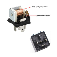 Aiqeer 5 Pin Car Relay, 12V 40A SPDT Automotive Relay with Harness Socket and Pre-Wired (Black)