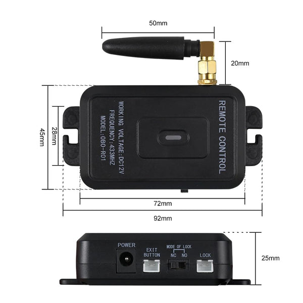 ReaIOKbii Tuya Complete Access Control System Kit, 433MHz Remote Controller Door Opener, 180kg Magnetic Lock, 30m Remote Transmitters