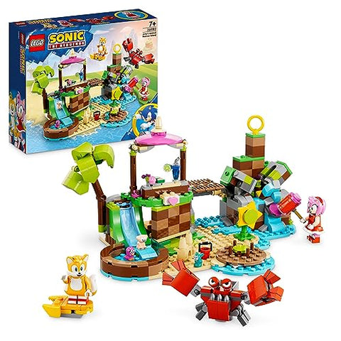 LEGO Sonic the Hedgehog Amy's Animal Rescue Island Playset, Buildable Toy with 6 Characters including Amy & Tails Figures, Gifts for Kids, Boys & Girls 7 Plus Years Old 76992