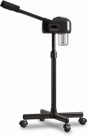 Professional Facial Steamer with LCD Screen, Timer, for Salon SPA Face Care, Height Adjustable, Black