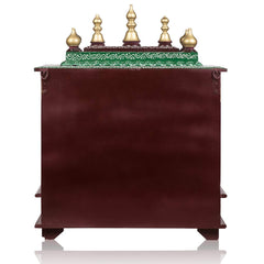 Kamdhenu art and craft Wooden Temple/Home Temple/Pooja Mandir/Pooja Mandir Brown, Brown & Green