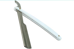 Professional Straight Razor Turkish Barber Style Black, White, Red, Blue and Yellow (5 Colours) by NM Beauty (White)