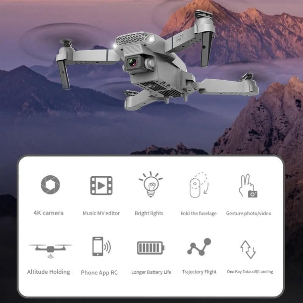 Lonexo V3 Drone Dual wide-angle HD camera WiFi height Hold Foldable RC quadrotor helicopter Rechargable drone (Black)