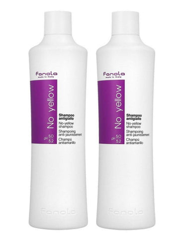 2 x No Yellow Fanola Anti Yellow Silver Shampoo 1000 ml