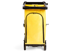 Amazon Basics 611-BLK Cleaning Cart with Zipper Bags and 2 Shelves, Black / Yellow (Previously AmazonCommercial brand)