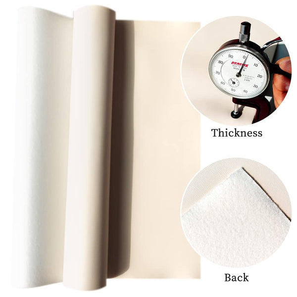 XHT 30x135cm Smooth Faux Leather Roll Soft Plain Synthetic Upholstery Crafts Fabric for DIY Cosplay Garment Jewelry Accessories (Beige)