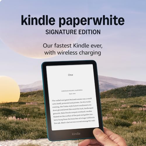 Amazon Kindle Paperwhite Signature Edition (newest gen) – Our fastest Kindle with an auto-adjusting front light, wireless charging and weeks of battery life – 32 GB – Without Ads - Metallic Jade