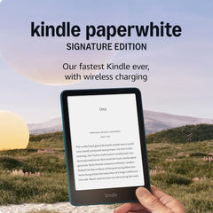 Amazon Kindle Paperwhite Signature Edition (newest gen) – Our fastest Kindle with an auto-adjusting front light, wireless charging and weeks of battery life – 32 GB – Without Ads - Metallic Jade