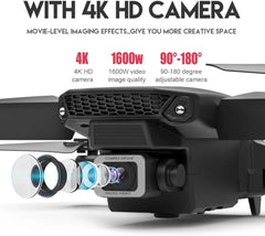 Lonexo V3 Drone Dual wide-angle HD camera WiFi height Hold Foldable RC quadrotor helicopter Rechargable drone (Black)