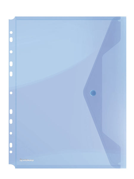 Envelope Wallet DONAU Press Stud PP A4 200 Micron Perforated Blue/Document Archiving/Type-Envelope/Kind-with Press Stud/Material-PP/Colour-Blue/Format-A4 / Thickness (mm)-200