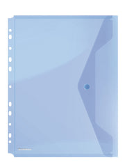 Envelope Wallet DONAU Press Stud PP A4 200 Micron Perforated Blue/Document Archiving/Type-Envelope/Kind-with Press Stud/Material-PP/Colour-Blue/Format-A4 / Thickness (mm)-200