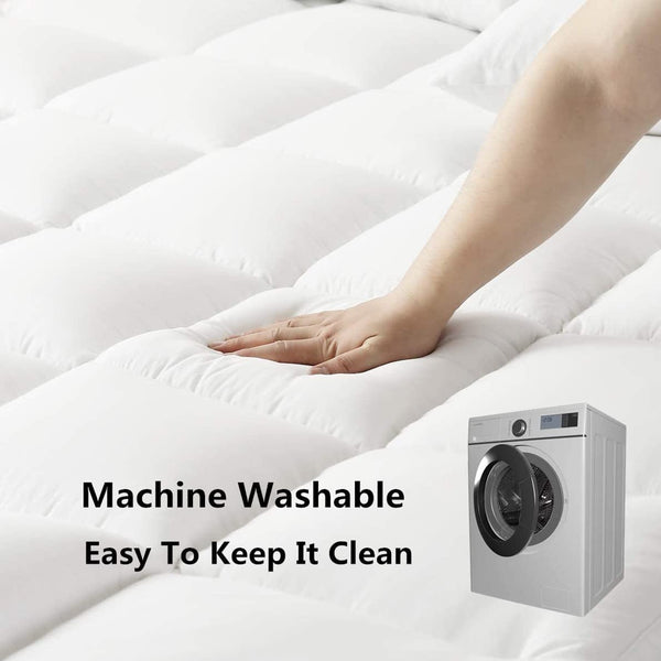 Mattress Topper California King Size - Extra Thick Mattress Pad Cover - Pillow Top Deep Pocket with Breathable 7D Spiral Fiber Filling Cooling Mattress Cover