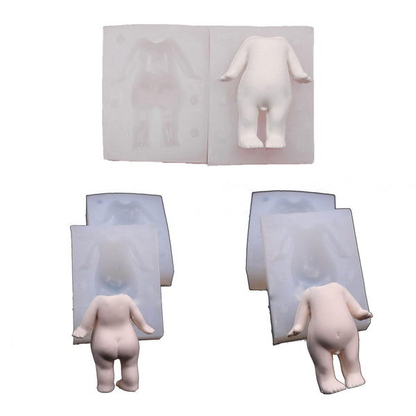 Oxxggkao Fondant Dolls Body Molds 3D Body Cake Clay Soft Clay Epoxy Resins Silicone Baking Craft Cake Artistic Creation