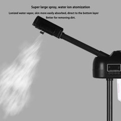 Professional Facial Steamer with LCD Screen, Timer, for Salon SPA Face Care, Height Adjustable, Black