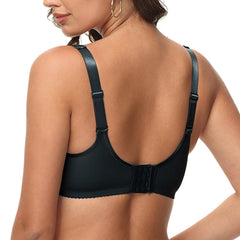 Ayigedu Women's Smooth Underwire Push-Up Seamless Lightly Padded T-Shirt Bra 34DD Black