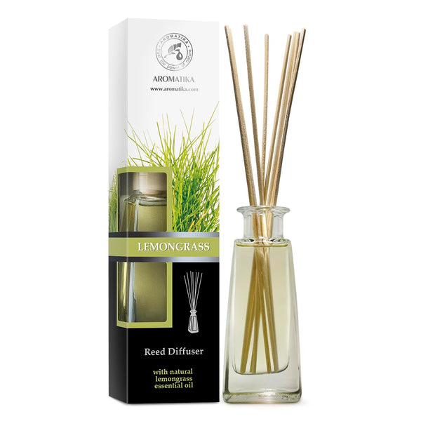 Reed Diffuser Lemongrass 100ml - Natural Lemongrass Essential Oil - Room Fragrance - Home Fragrance - Air Freshener - Scented Diffuser - Gift - Aromatherapy - Spa - Home - Office - Boutique
