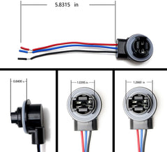 (SET OF TWO) Muzzys 3157/4157 Wire Harness Pigtail Socket for LED and Standard Bulbs Turn Signal, Brake Light, DRL, Daytime Running Lights, Backup, Reverse Lights