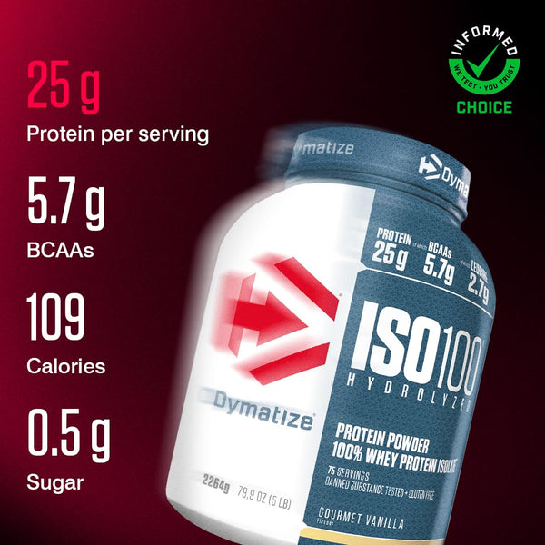 Dymatize ISO 100 Hydrolyzed Gourmet Vanilla 2264g - Whey Protein Hydrolysat + Isolat Powder