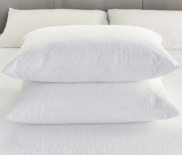 Luxury Terry Towelling Waterproof Zipped pillow protectors, Pair