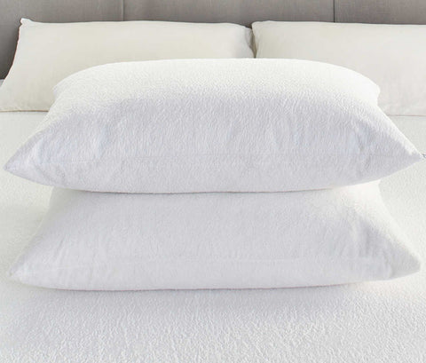 Luxury Terry Towelling Waterproof Zipped pillow protectors, Pair
