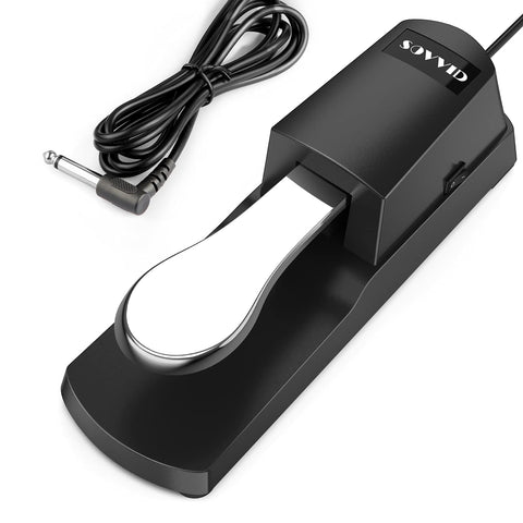 Sustain Pedal for Keyboard, Sovvid Upgrade Universal Piano Foot Pedal with Polarity Switch for All MIDI Keyboards, Digital Pianos, Electronic Keyboards
