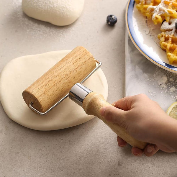 RoxNvm Rolling Pin, 2 Pieces Dough Roller, Small and Medium Dough Roller, Wooden Rolling Pin, Suitable for Rolling Dough, Pastas, Pizza, Desserts and Dumpling Skins (A)