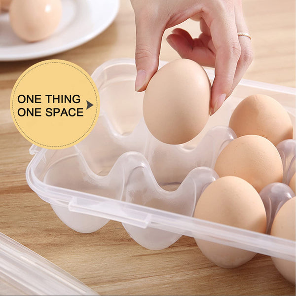 DHYLRICHER 2 Pack Modern Transparent Plastic Egg Trays, Rectangular, Holds 36 Eggs, Fits 18x2 Eggs, Sturdy, Freezer Safe, Hand Wash Only