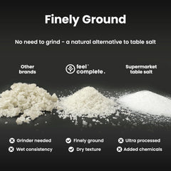 Feel Complete | 800g Fine & Dry Celtic Sea Salt | No Need To Grind | Organic Approved | Essential Minerals & Electrolytes | Natural Alternative To Table Salt | Lab Tested