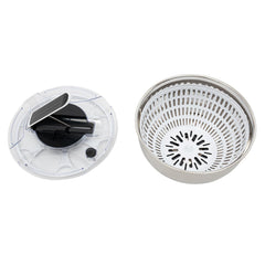 Salad Spinner Stainless Steel with Colander Basket, Handle and Lid, Quick Dry Design, Easy Drain System, Non-Slip Base, 3.5litre Lettuce Spinner Fruits Vegetable Washer Dryer