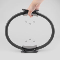 Phoenix Fitness Pilates Ring - Double Handle Exercise Circle Fitness Magic Circle Resistance Ring Dual Grip for Yoga Core Training - 15 Inch, Black