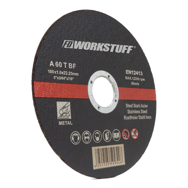 Professional Cutting Discs 10 Pack Ø 180 mm x 1.6 mm Thin Inox Slitting Discs for Stainless Steel & Metal For Cutting & Angle Grinders FD-Workstuff