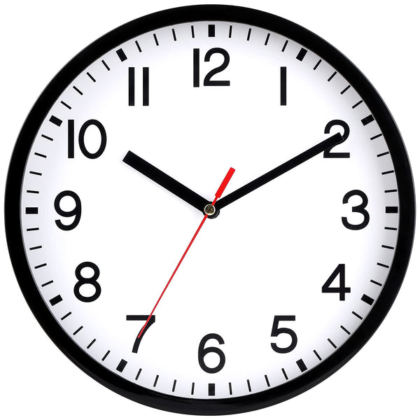 Wall Clock Silent & Non Ticking Modern Quartz 9"- Battery Operated Digital Quiet Sweep Office/home/school/Kitchen Decor Clocks