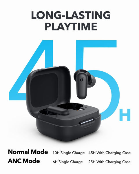 soundcore P30i by Anker Noise Cancelling Earbuds, Strong and Smart Noise Cancelling, Powerful Bass, 45H Playtime, 2-in-1 Case and Phone Stand, IP54, Wireless Earbuds, Bluetooth 5.4, App Control