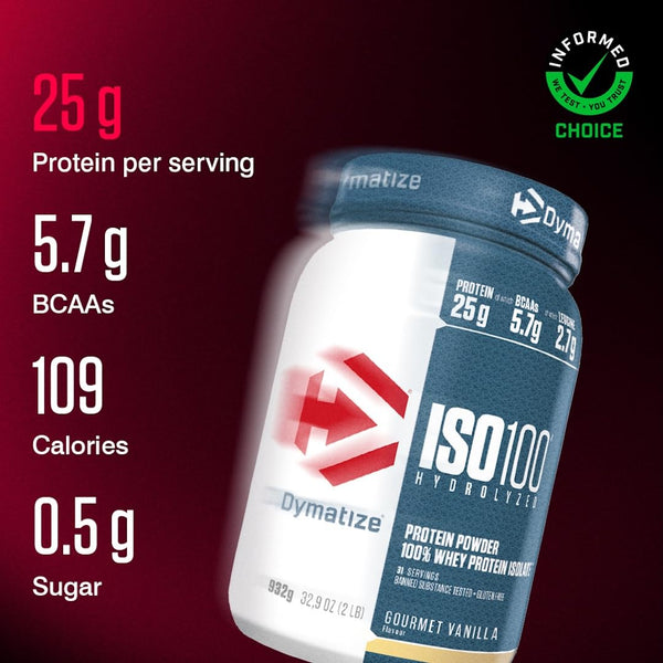 Dymatize ISO 100 Hydrolyzed Gourmet Vanilla 932g - Whey Protein Hydrolysat + Isolat Powder