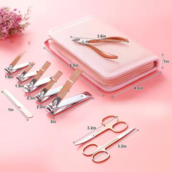 SAMSIDD Manicure Set, Pedicure Kit, Nail Clippers, Professional Grooming Kit, Nail Tools 32 in 1 with Luxurious Travel Case for Men and Women 2024 Upgraded Version (Pink)