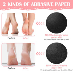 Fefod 120 Pcs Pedicure Foot File Replacement Pads, 80/120 Grit Emery Boards for Feet, Foot File Replacement Sandpaper Discs, Self-Adhesive Electric Pedicure Foot Sanding Pads for Removing Callus