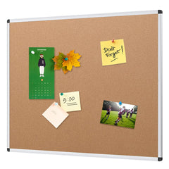 VIZ-PRO Cork Notice Board, 90x60cm, Silver Aluminium Frame