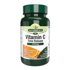 Natures Aid Vitamin C 1000mg Time Release - High Strength with Bioflavonoids - Supports Immunity, Bones & Heart - Antioxidant - Vegan, Gluten-Free, Non-GMO Supplement – 30 Tablets
