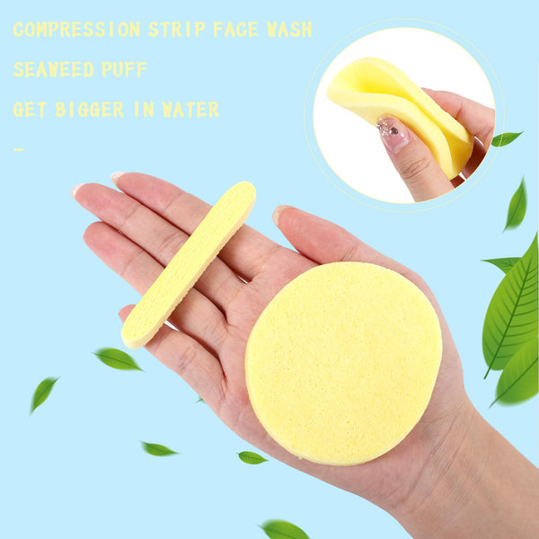 48 Pcs Facial Sponges, Compressed Face Cleansing Sponge Cellulose Face Sponge for Men Women Massage Makeup Removal(Yellow)