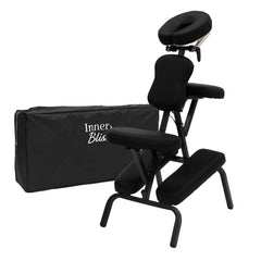 Inner Bliss Adjustable Massage Chair Foldable Therapy Chair with Carry Bag | Extra Thick Padding, Ergonomic Frame, Removable Headrest and Armrest | Portable Salon Tattoo Physio