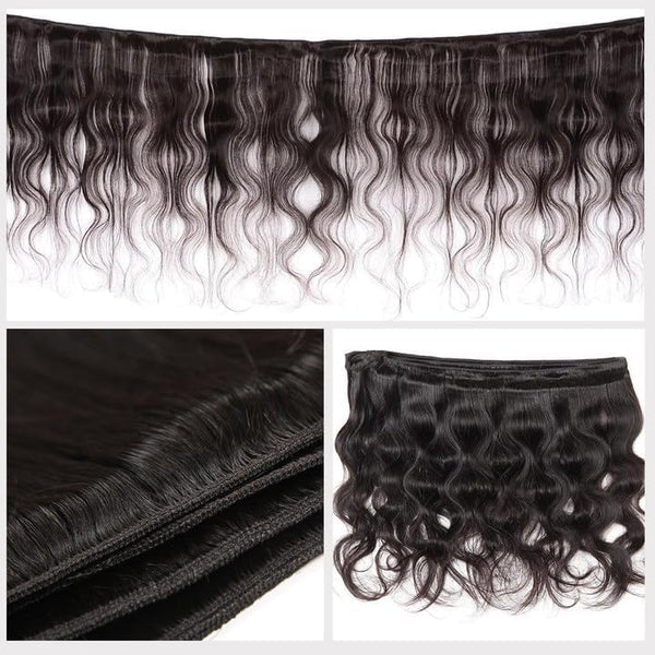 Body Wave Hair 3 Bundles Brazilian Remy Virgin Human Hair Weave Bundles 12A 100% Unprocessed Body Wave Human Hair Extensions Natural Color 10 12 14