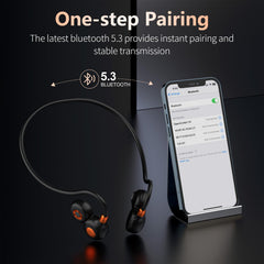 Ortizan Open Ear Headphones, Running headphones Wireless Bluetooth 5.3 IPX6 Waterproof, Clear Call, 19g Lightweight Earphones 15H Playtime & Magnetic Fast Charge for Running Cycling Workouts