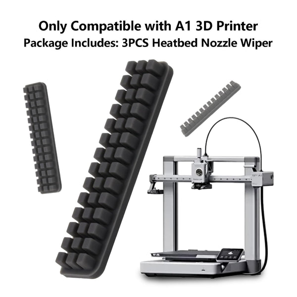 3PCS A1 Heatbed Nozzle Wiper, 3D Printer Accessories 3PCS Silicone Nozzle Wiper Kit for Bambu Lab A1 3D Printer