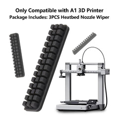 3PCS A1 Heatbed Nozzle Wiper, 3D Printer Accessories 3PCS Silicone Nozzle Wiper Kit for Bambu Lab A1 3D Printer