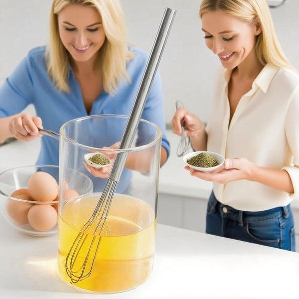 FLYINGSEA Small Whisk - Stainless Steel Kitchen Whisk for Baking and Cooking - Professional Egg Beater Utensil,Dishwasher Safe