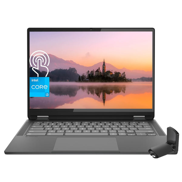 Lenovo IdeaPad Flex 5i Chromebook Plus 2-in-1 Laptop, 14" WUXGA Touchscreen, Intel 6-Core i3-1315U, 8GB RAM, 128GB eMMC + 128GB SD Card, Wi-Fi 6, Backlit Keyboard, Chrome OS, with Headphone Stand