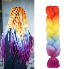 Aomig Braiding Hair Extensions, 1PC Ombre Braiding Hair, Jumbo Braids Hair Extension Synthetic Wig, Fashion Synthetic Braid Hair Extensions for Braiding Twist Braids Hair for Women