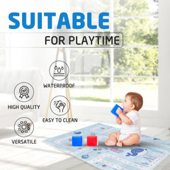 1Above Foldable Baby Playmat 180x130cm | Waterproof | Reversible Large Playmat | Thick Padded XPE Baby Crawl Mat | Ideal for Bedroom, Nursery & Playroom