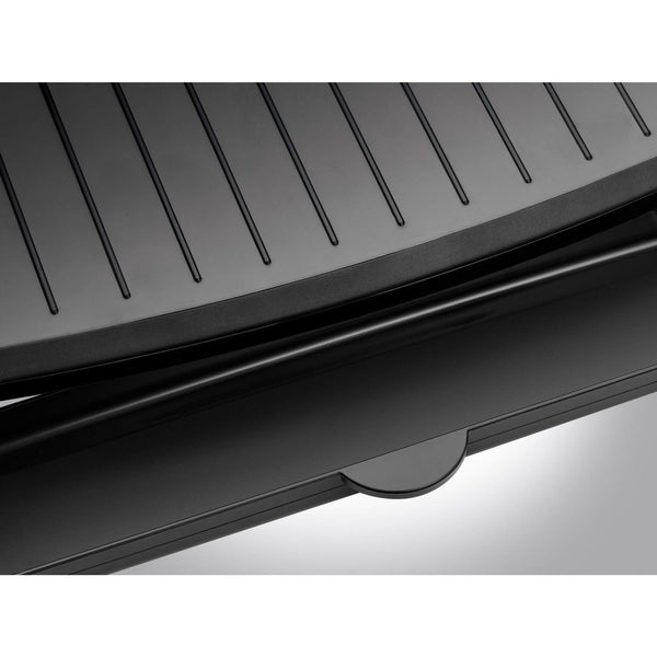 George Foreman Medium Electric Fit Grill [Non stick, Healthy, Griddle, Toastie, Hot plate, Panini, BBQ, Energy saving, Vertical storage, Easy clean, Drip tray, Ready to cook light] Black, 1630W 25810